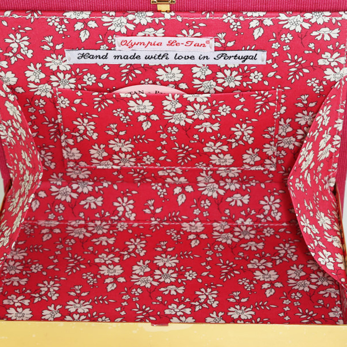 Pochette Olympia Le-Tan Assouline The impossible collection of Fashion in tela rosa e bianca n°06/77 - Detail D2