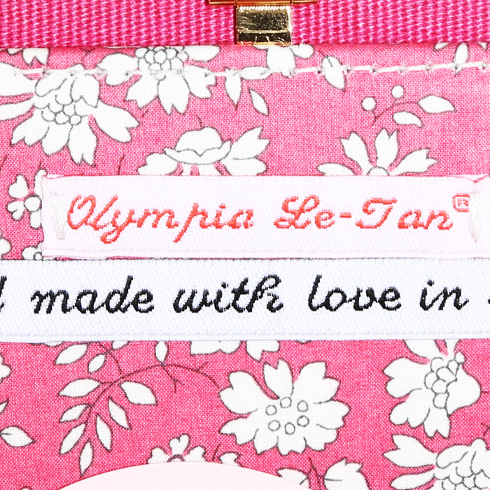 Pochette Olympia Le-Tan Assouline The impossible collection of Fashion in tela rosa e bianca n°06/77 - Detail D3