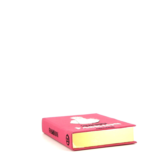 Pochette Olympia Le-Tan Assouline The impossible collection of Fashion in tela rosa e bianca n°06/77 - Detail D5