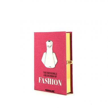 Olympia Le-Tan Assouline The impossible collection of Fashion pouch  in pink and white canvas n°06/77