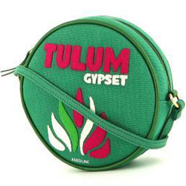 Borsa a tracolla Olympia Le-Tan Assouline Tulum Gypset in tela verde n°32/32