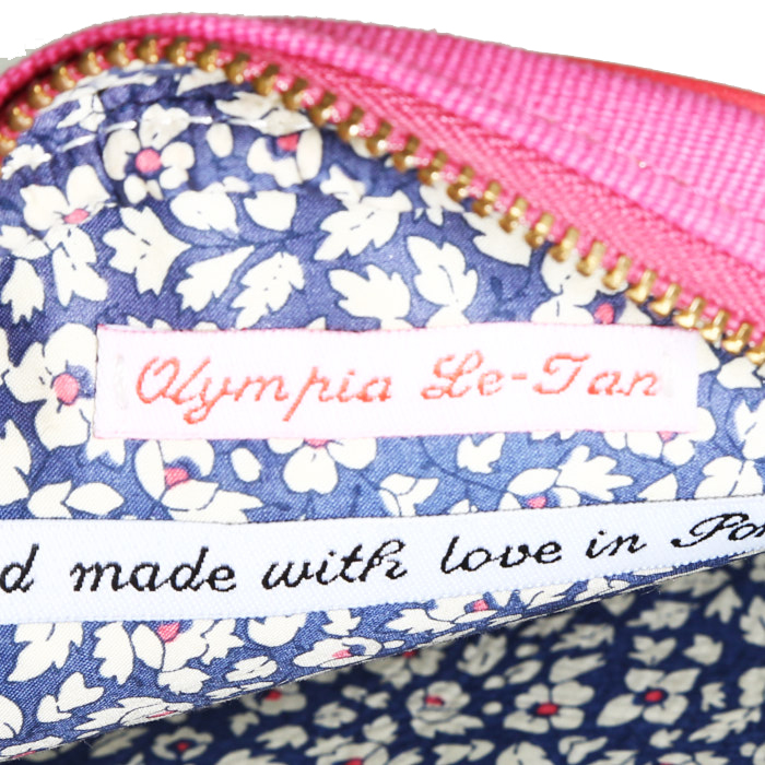 Olympia Le-Tan Assouline Bohemia shoulder bag  in pink canvas - Detail D3