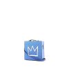 Olympia Le-Tan Jean-Michel Basquiat Crown shoulder bag  in blue canvas  and blue leather - 00pp thumbnail