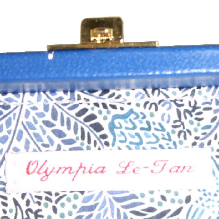 Borsa a tracolla Olympia Le-Tan Jean-Michel Basquiat Crown in tela blu e pelle blu - Detail D3