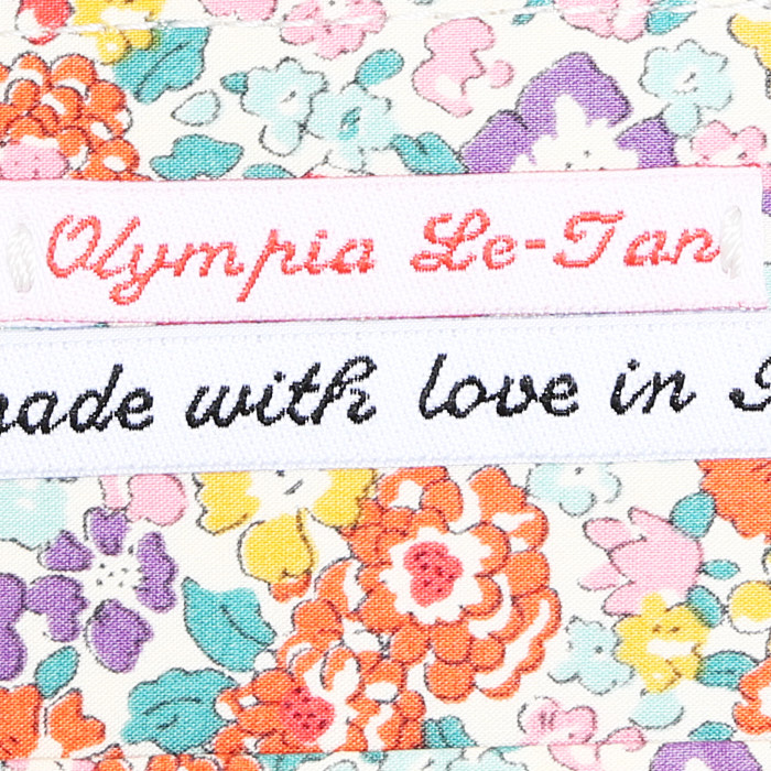 Sac bandoulière Olympia Le-Tan Comics Los Angeles Esther Bunny Sometimes you just need to cry en tissu brodé rose - Detail D4