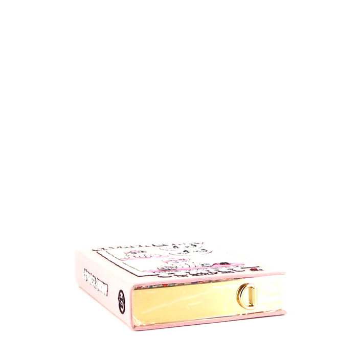 Sac bandoulière Olympia Le-Tan Comics Los Angeles Esther Bunny Sometimes you just need to cry en tissu brodé rose - Detail D5