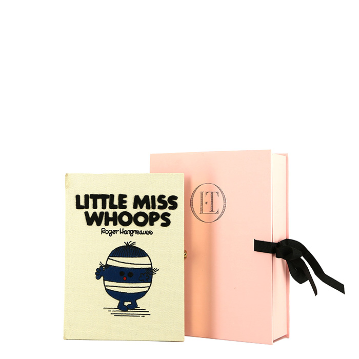Olympia Le-Tan LITTLE MISS WHOOPS pouch  in white canvas - Detail D1