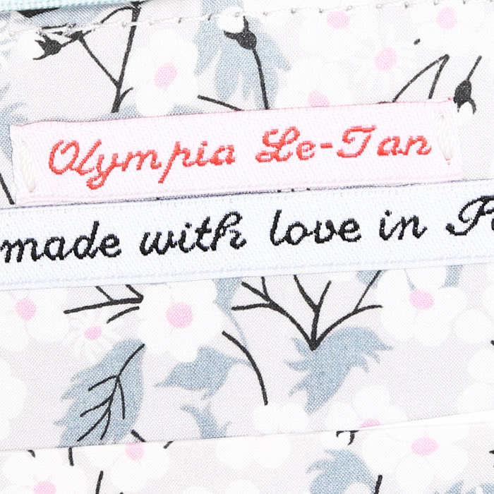 Bolsito de mano Olympia Le-Tan Harper's Bazaar October 1930 The Paris Openings en lona Bleu Pale n°03/77 - Detail D3