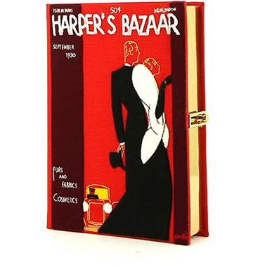 Pochette Olympia Le-Tan Harper's Bazaar September 1930 in tela rossa n°18/77