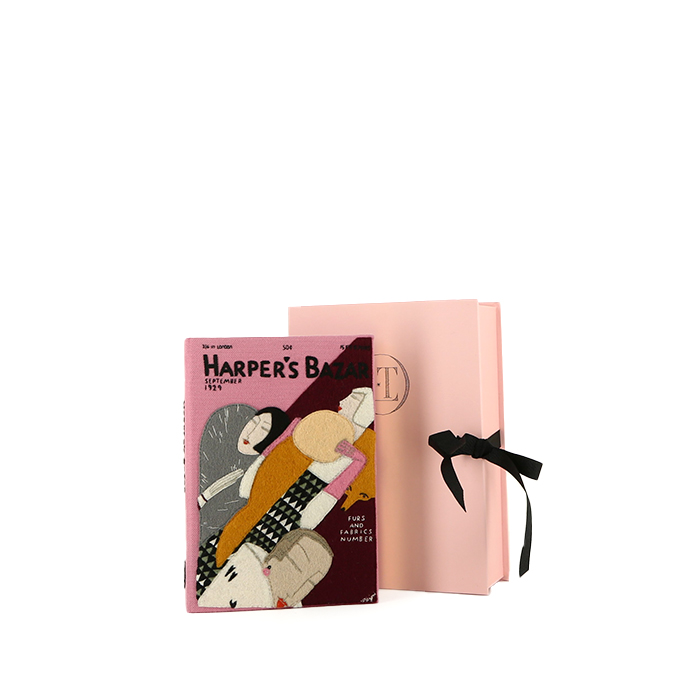 Bolsito de mano Olympia Le-Tan Harper's Bazaar September 1929 en lona rosa n°02/77 - Detail D1