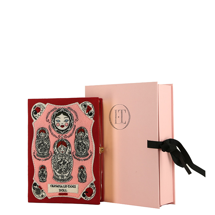 Pochette Olympia Le-Tan Doll number MATRIOSKA en toile bordeaux n°01/77 - Detail D1