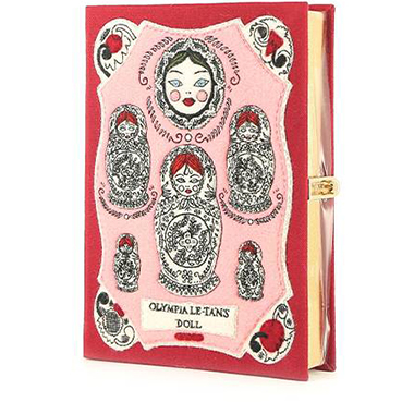 Pochette Olympia Le-Tan Doll number MATRIOSKA en toile bordeaux n°01/77