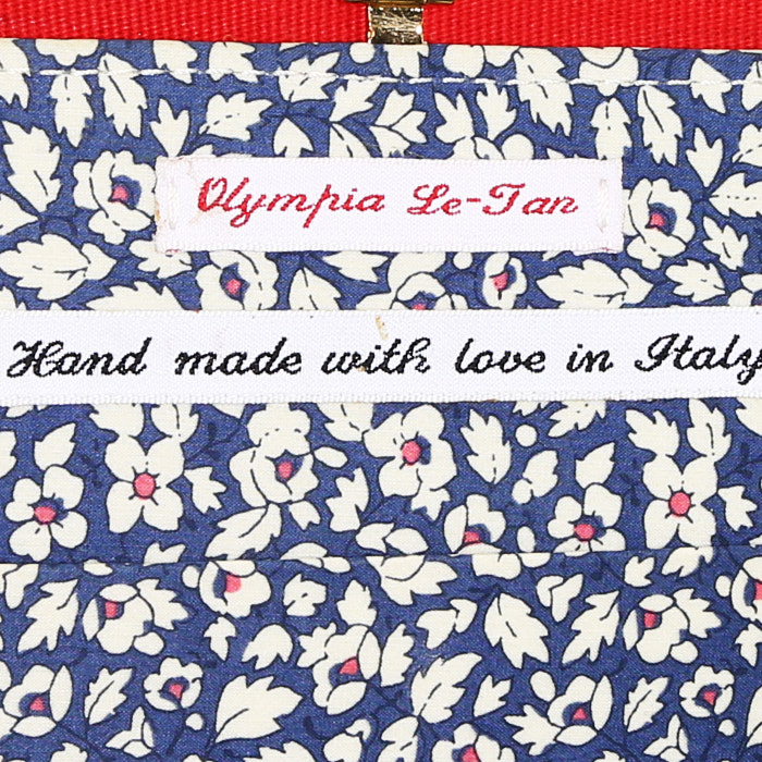 Sac bandoulière Olympia Le-Tan MONOPOLY POPULAR EDITION en toile rouge et grise "Arstist Proof n°1" - Detail D4