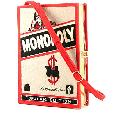 Bolso bandolera Olympia Le-Tan MONOPOLY POPULAR EDITION  en lona roja y gris "Arstist Proof n°1"