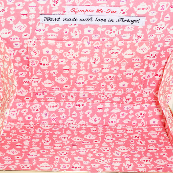 Bolso bandolera Olympia Le-Tan THE PINK PANTHER en lona beige y rosa n°01/77 - Detail D3