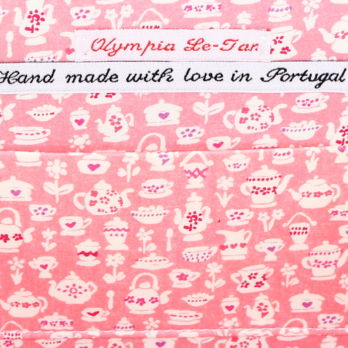 Bolso bandolera Olympia Le-Tan THE PINK PANTHER en lona beige y rosa n°01/77 - Detail D4