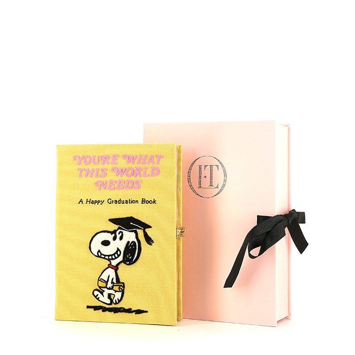 Olympia Le-Tan Snoopy Snoopy You're what this world needs A happy graduation book pouch  in yellow canvas n°01/16 - Detail D1