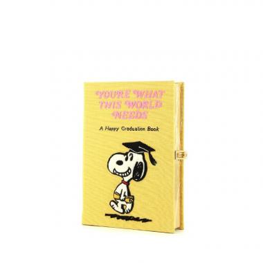 Olympia Le-Tan Snoopy Snoopy You're what this world needs A happy graduation book pouch  in yellow canvas n°01/16