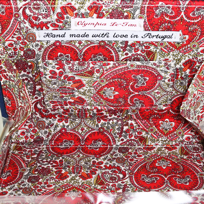 Pochette Olympia Le-Tan THINK THINNER SNOOPY by Charles M. Schulz in tela blu n°01/16 - Detail D2