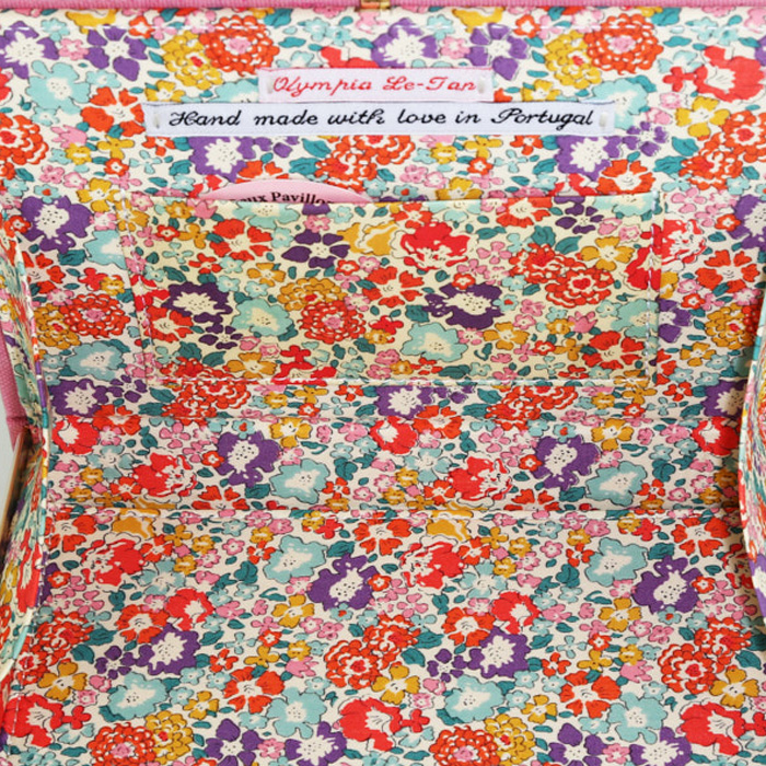 Bolsito de mano Olympia Le-Tan Olt x Ana Strumpf Cosmic hand en lona rosa n°06/16 - Detail D2