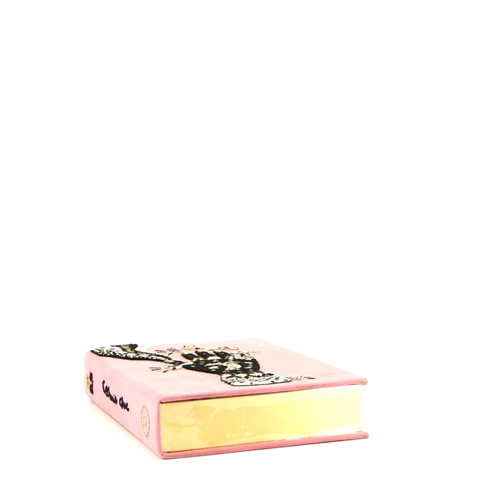 Pochette Olympia Le-Tan Olt x Ana Strumpf Cosmic hand en toile rose n°06/16 - Detail D4