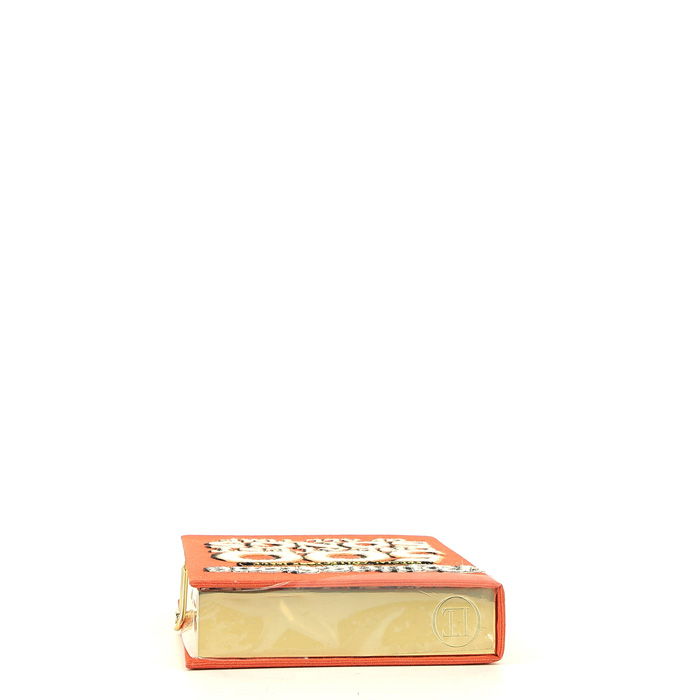 Olympia Le-Tan Special Collectors Issue ROLLING STONE 500 GREATEST SONGS OF ALL THE TIME pouch  in orange canvas n°01/77 - Detail D4