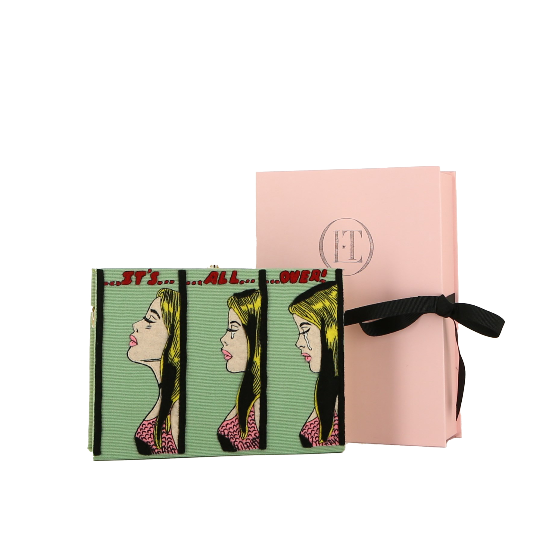 Bolso bandolera Olympia Le-Tan Marvel ...It's... ... all... ...over ! en lona verde n°08/77 - Detail D2