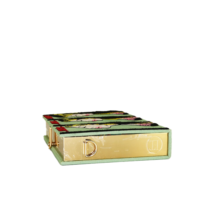 Bolso bandolera Olympia Le-Tan Marvel ...It's... ... all... ...over ! en lona verde n°08/77 - Detail D5