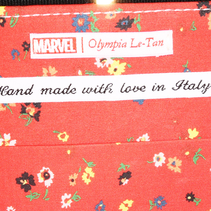 Bolso bandolera Olympia Le-Tan Marvel Ain't she sweet ? en lona negra n°21/32 - Detail D3