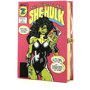 Pochette Olympia Le-Tan Marvel THE SENSATIONAL SHE- HULK en toile rose n°04/32