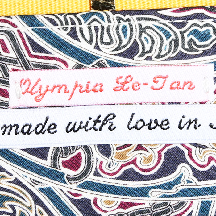 Olympia Le-Tan Braniff International Airways Brazil hand shoulder bag in yellow canvas n°68/77 - Detail D4