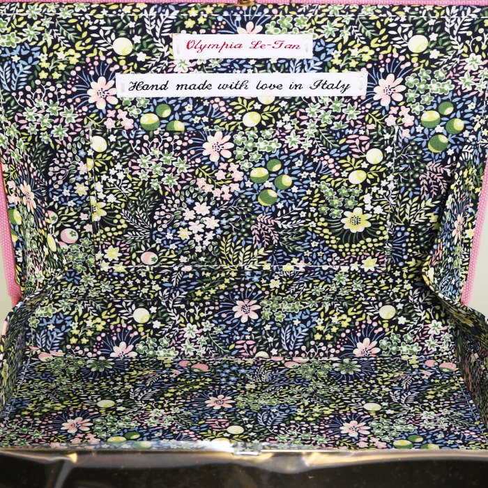 Borsa a tracolla Olympia Le-Tan Braniff International Airways Cosmic hand in tela rosa n°68/77 - Detail D3