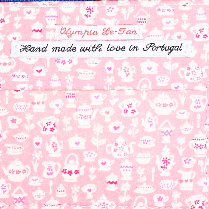 Bolsito de mano Olympia Le-Tan Pan American World Airways Caribbean by Clipper en lona azul n°03/77 - Detail D3