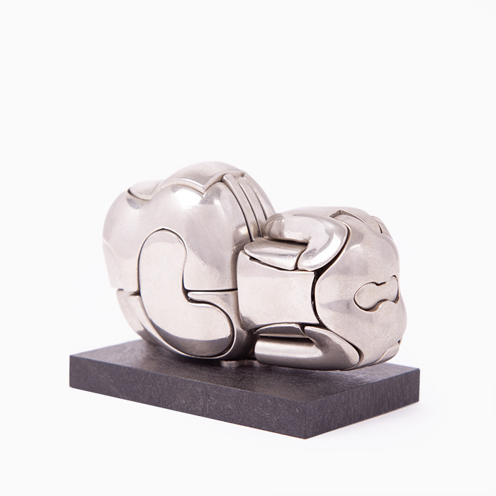 Miguel Berrocal, "Mini Zoraida" sculpture in nickel-plated metal, brass and quartz, signed and numbered, of 1969 - Detail D1
