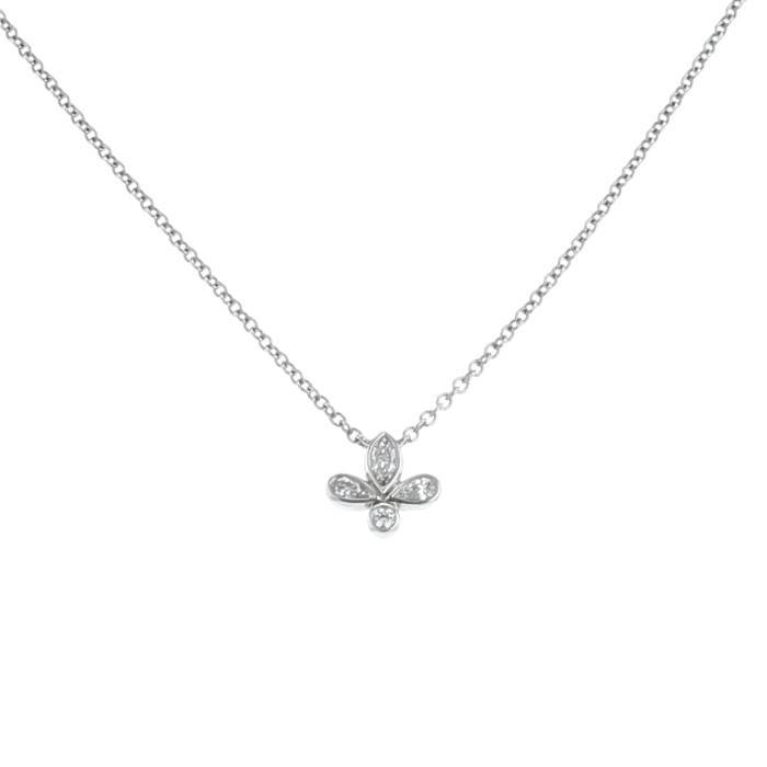 Collana Tiffany & Co Fleur de Lis in platino e diamanti - 00pp