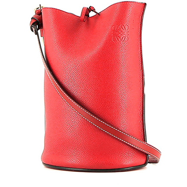 Loewe Gate Bucket Shoulder Bag Leather Red Bordeaux Anagram
