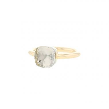 Pomellato Nudo Petit ring in pink gold and white topaz