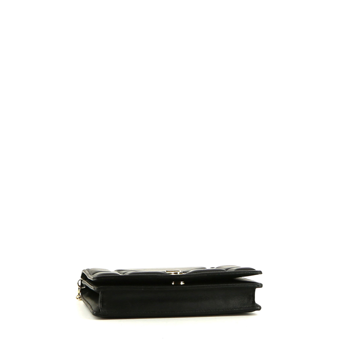 Sac bandoulière Dior  Wallet on Chain en cuir noir - Detail D4