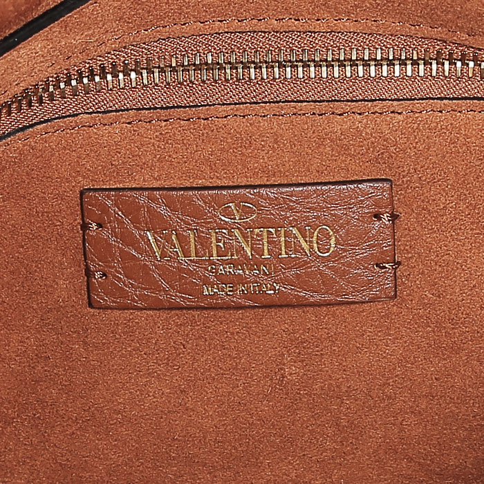 Valentino Garavani  Roman Stud shoulder bag  in gold leather - Detail D4
