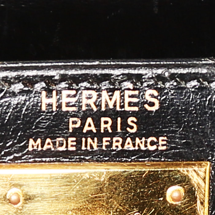 Hermès  Kelly 28 cm handbag  in black box leather - Detail D4