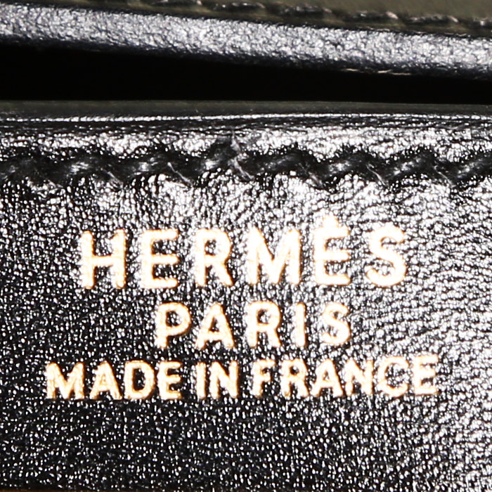 Bolso de mano Hermès  Kelly 32 cm en cuero box negro - Detail D4