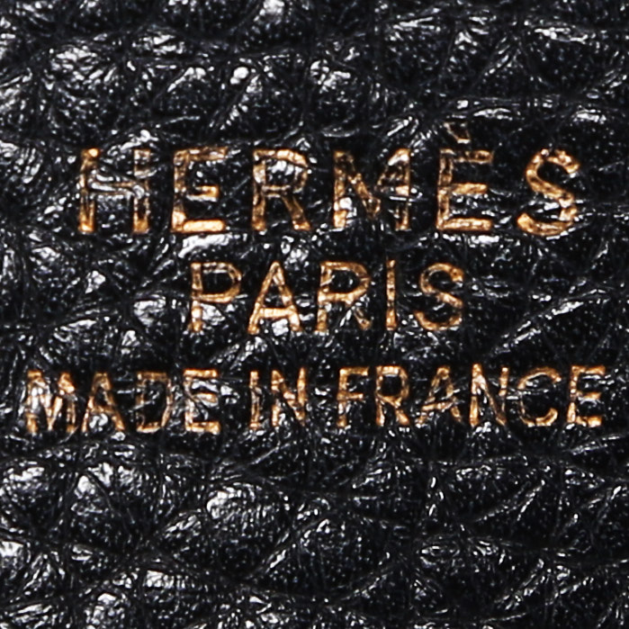 Bolso bandolera Hermès  Evelyne en cuero taurillon clémence negro - Detail D3
