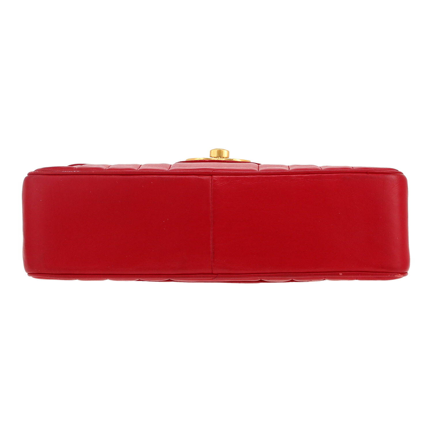 Sac bandoulière Chanel  Timeless Jumbo en cuir matelassé rouge - Detail D1