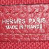 Shopping bag Hermès  Garden in tela rosso H e pelle rosso granata - Detail D3 thumbnail