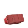 Sac cabas Hermès  Garden en toile rouge H et cuir rouge grenat - Detail D4 thumbnail