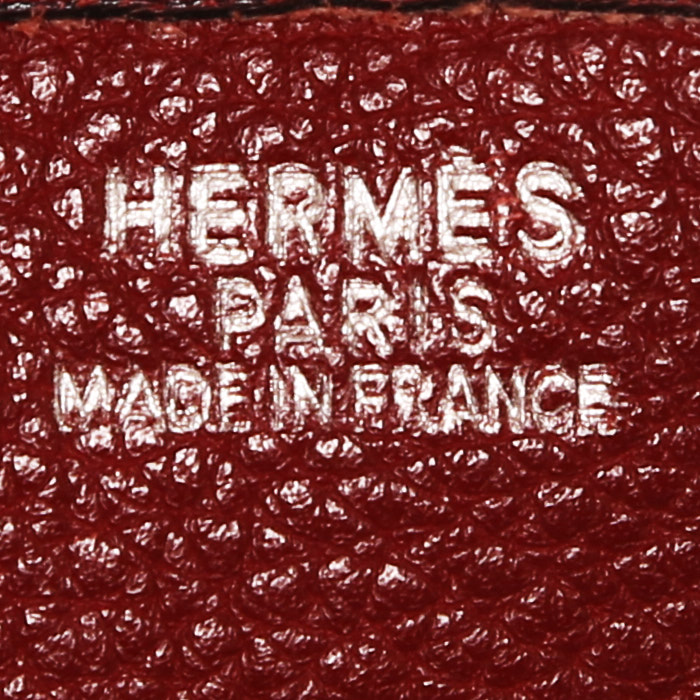 Hermès  Evelyne shoulder bag  in red H leather taurillon clémence - Detail D3
