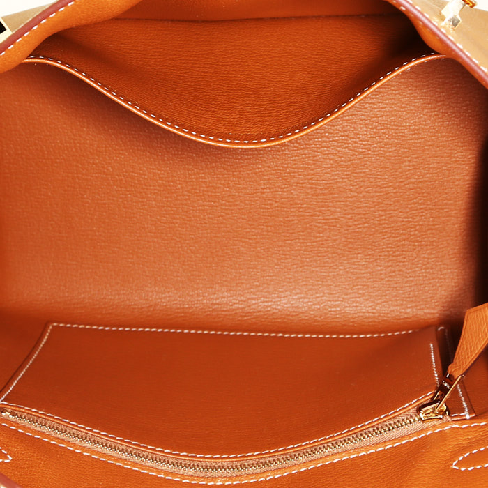 Hermès  Birkin 25 cm handbag  in gold epsom leather - Detail D2