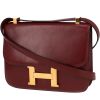 Hermès  Constance handbag  in burgundy box leather - 00pp thumbnail