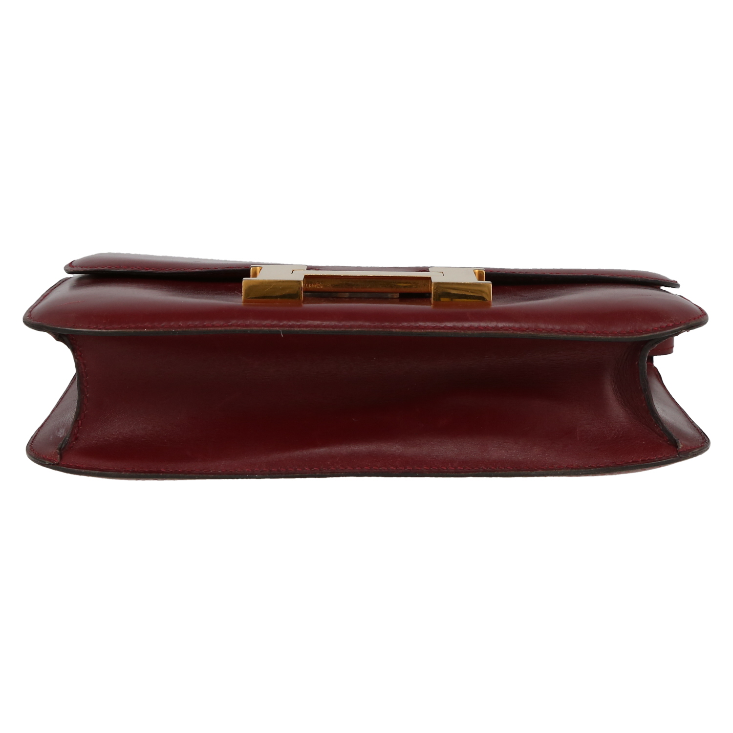 Hermès  Constance handbag  in burgundy box leather - Detail D1