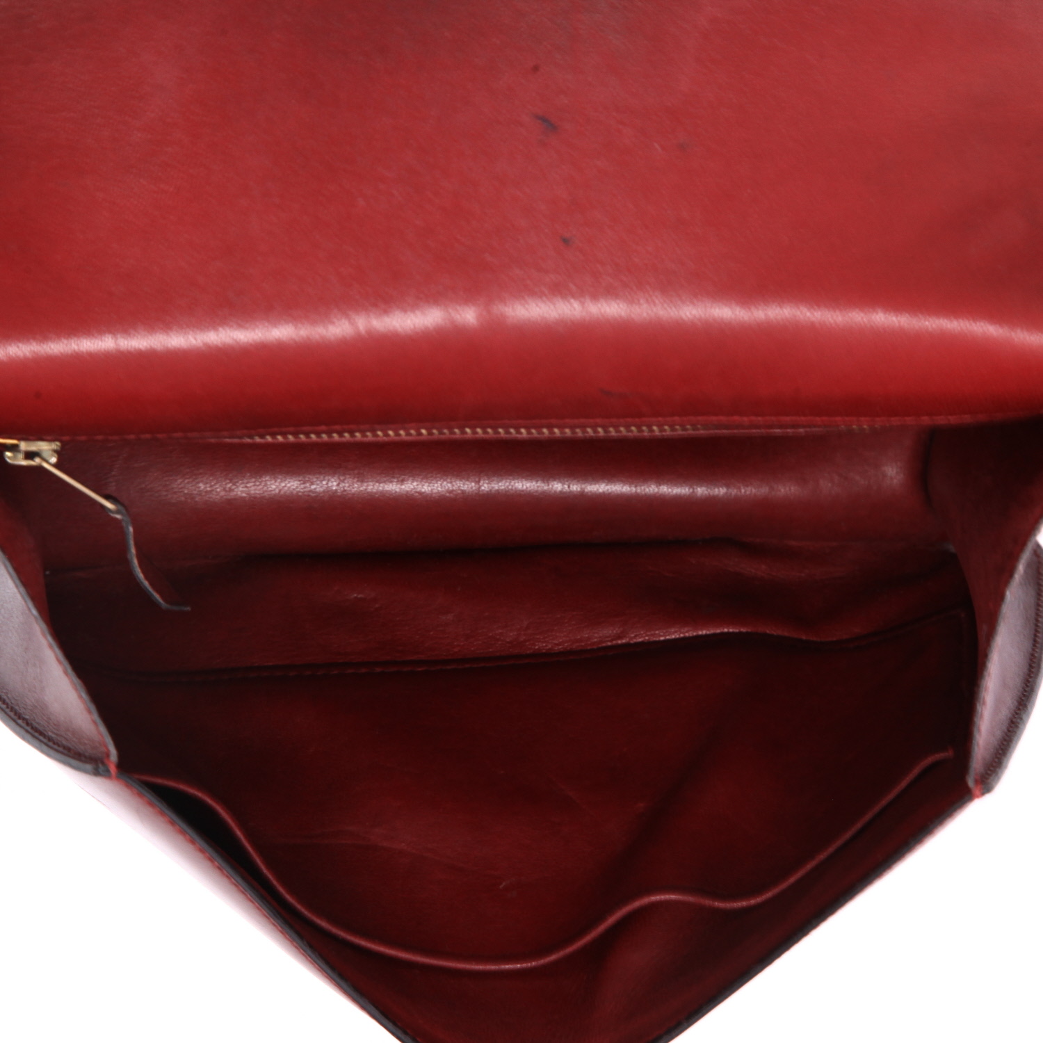 Sac à main Hermès  Constance en cuir box bordeaux - Detail D3